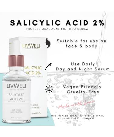 Livweli Medium Tanner & Salicylic Acid Serum Set - Acne Treatment - 30ml (2-Pack) - Buy Online on GoSupps.com