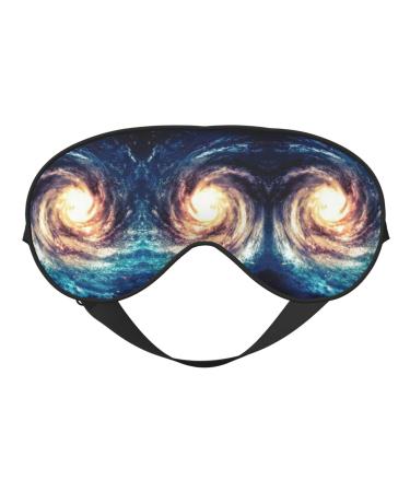 FoRes Universe Milky Way Galaxy Print Adult Unisex Sleep Eye Mask Light Blocking Adjustable Smooth for Deep Rest Black