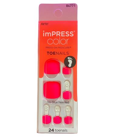 Kiss imPRESS Color Toenails Neon Pink Press-On Fake Nail Pedicure With Coffee 84771 - Buy Online on GoSupps.com
