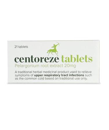 Centoreze Tablets - Pelargonium Reniforme and Pelargonium Sidoides Root Extract - Traditionally Used to Relieve Symptoms of Common Cold Sore Throat Cough and Blocked or Running Nose.