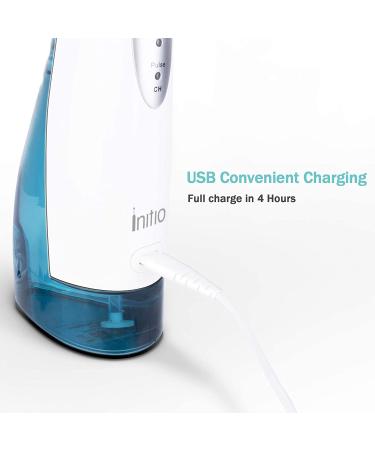 Initio 300ML Cordless Water Flosser - 3 Modes, 6 Tips, IPX7 Waterproof | Rechargeable Teeth Cleaner for Home and Travel - Buy Online on GoSupps.com