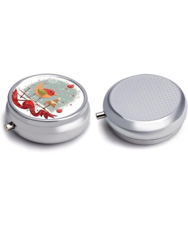 Travel Pill Box - 3 Compartment Merry Christmas Bird Design | Portable Pill Organizer for Purse & Pocket | Ideal for Medicine Storage - Buy Online on GoSupps.com