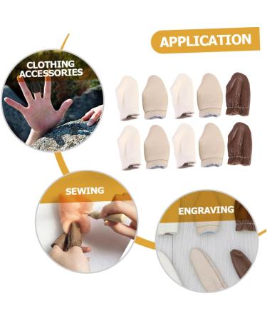 5 Pairs Leather Thimbles - Finger Protectors DIY Sewing Cots Cowhide Thumb Guards for Safe Stitching - Buy Online on GoSupps.com