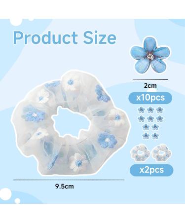 10 pieces of flower hairpin 2 pieces of hair rope hair flower clip ladies flower hair accessories mini flower claw clip hair accessories crystal flower hairpin - Buy Online on GoSupps.com