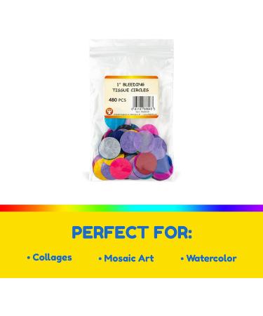 Hygloss Bleeding Tissue Paper Circles 1-Inch - 20 Colors - 480 Pieces for Arts, Crafts, DIY Projects, Scrapbooking & Greeting Cards - Buy Online on GoSupps.com