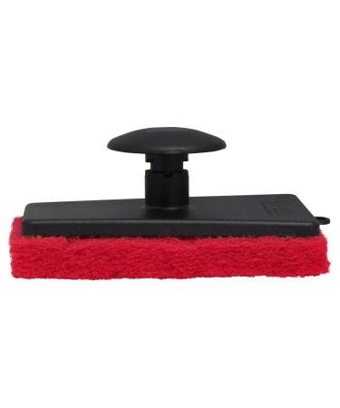 STAR BRITE Extend-A-Brush Scrubber Pad - Available In 3 Textures - Removable Ergonomic Grip Attaches to Extending Pole Via Star Brite's Adjustable Knuckle Medium Red
