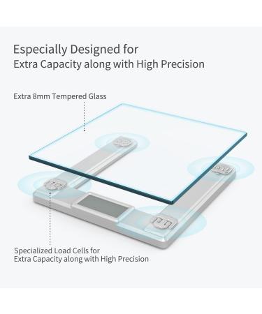 Vitafit 550lb Smart Digital Bathroom Scale with BMI Tracking via App | Extra-High Capacity, 8mm Tempered Glass, Step-On Design | Blue Backlit LCD Display | Silver - Buy Online on GoSupps.com