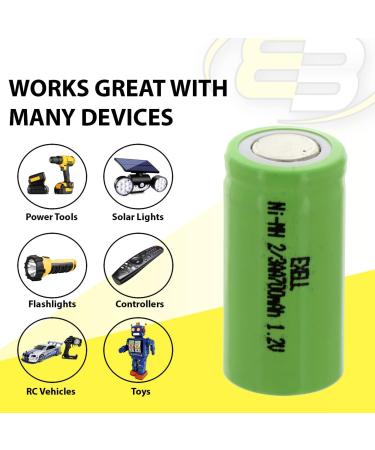 Buy 3x Exell 2/3AA NiMH 700mAh 1.2V Rechargeable Batteries - Perfect for Capacitors Shearing Devices Miner Lamps & Helmet Lights - International Shipping Available - Buy Online on GoSupps.com
