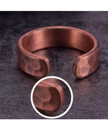 Vintage Hammered Copper Magnetic Ring for Men - Stylish and Therapeutic - Buy Online on GoSupps.com