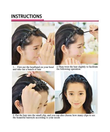 Shop Hroijsl Double Bang Hairstyle Hair Bands with Clips | Hairpin Headgear & Cracking Clips for Women & Girls (2pc) - Buy Online on GoSupps.com