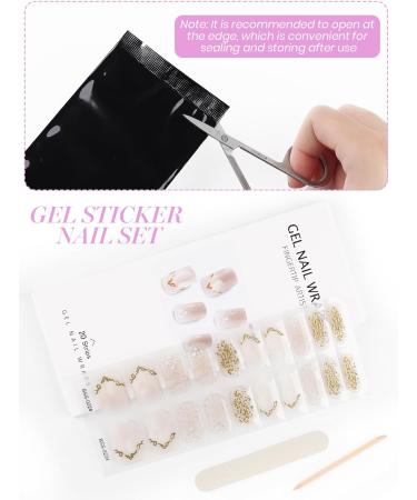 EBANKU Nail Gel Polish Strips 20 PCS Gel Nail Polish Stickers Wraps Adhesive Gel Nail Stickers with Nail File Stick and Sealing Strip (E Carmel) - Buy Online on GoSupps.com