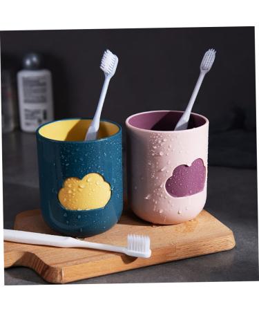 Eco-Friendly Unbreakable Bathroom Tumbler Cup - Sweet Cloud Pattern Toothbrush Organizer | Perfect Gift - Buy Online on GoSupps.com