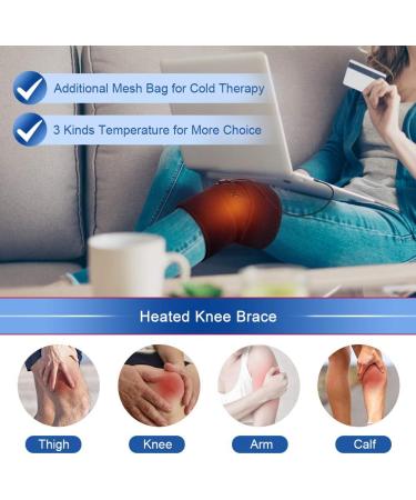 USB Heated Knee Brace Support for Arthritis Pain Relief - Thermal Therapy Wrap for Joint Stiffness - Fits Men and Women - Buy Online on GoSupps.com