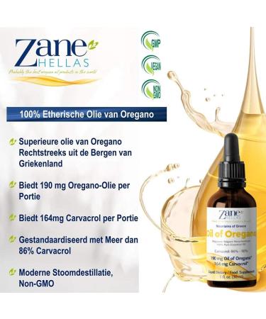 Zane Hellas 190mg Oregano Oil-164mg Carvacrol, 100% Greek Undiluted, 1fl. oz - 30ml - Buy Online on GoSupps.com