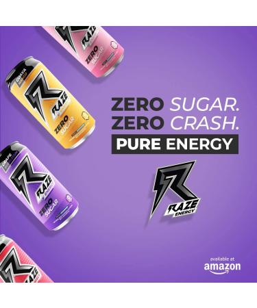 Raze Zero Sugar Energy Drink 300mg Caffeine | Sugar Free & Zero Calories 12 Pack - Guava Mango Flavor for Performance and Hydration - Buy Online on GoSupps.com