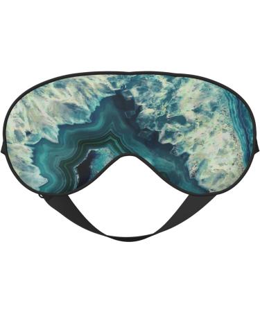 Bright Aqua Blue Print Soft Eye Mask - Ideal Sleep Mask for Women & Men - Comfortable Travel Sleeping Eye Mask - Buy Online on GoSupps.com