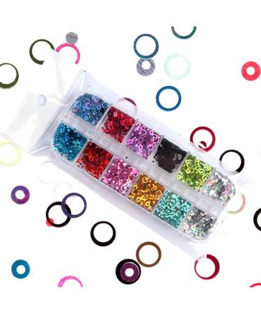 Myhose Round Sequins Nail Art Glitter | 3D Holographic Nail Seed Accessories | Multicolor Circle Flakes for DIY Decoration - Buy Online on GoSupps.com