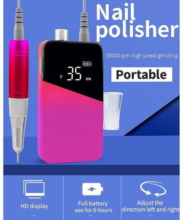 Nail Drill for Acrylic Nails 35000 RPM Electric Nail Drill Machine Low Heat Low Noise Low Vibration with LCD Touch Screen for Shaping Buffing Removing Acrylic Ice Flower Gradient Blue - Buy Online on GoSupps.com