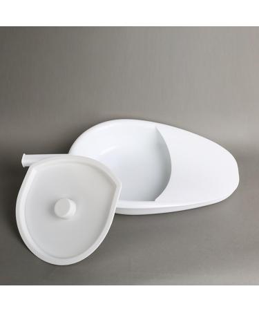 Medical Plastic Bedpan with Cover - Stable PP Bedpan Heavy Duty Smooth for Bed Bound Patient Elderly People with Disabilities White - Buy Online on GoSupps.com