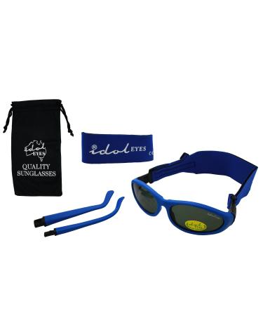 Baby Wrapz 2 Convertible Sunglasses 0-5 Years with 2 Headbands & Attachable Arms (Blue)