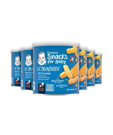 Gerber Snacks for Baby Lil Crunchies Mild Cheddar 1.48 Ounce (Pack of 6)