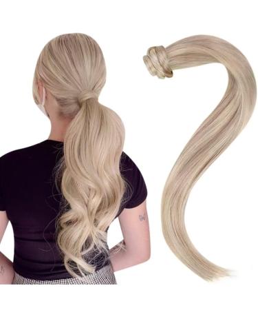 Easyouth Blonde Ponytail Extensions Real Hair Highlight Blonde Ponytail Human Hair 18 Inch 80g Clip in Ponytail Hair Extensions Wrap Around Hair 45 cm/18" 4-Pony #18P613 - Buy Online on GoSupps.com
