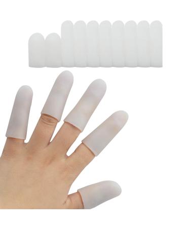10 Pieces Gel Finger Cots Finger Protector Support Finger Sleeves Great for Trigger Finger Hand Eczema Finger Cracking Finger Arthritis. (10 Pieces)