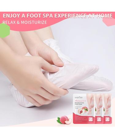 3 PAIRES Masque Pieds Nourrissant pour Soin des Pieds Masque Exfoliant Pied pour Femmes Hommes Masque Peeling Exfoliant pour les Pieds pour Pieds Rugueux Secs - P che - Buy Online on GoSupps.com
