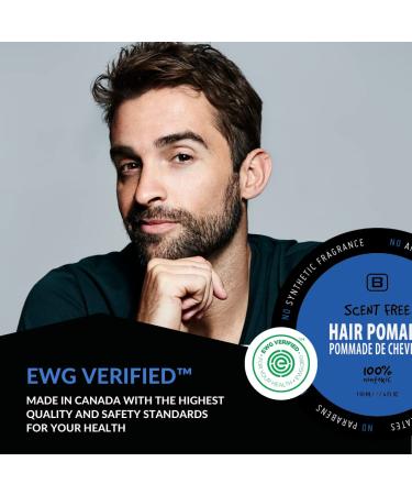 Scent Free Medium Hold Vegan Pomade for Men - EWG Verified All-Natural Water-Based Flake-Free Styling for All-Day Hold - Buy Online on GoSupps.com