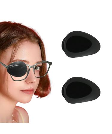 2PCS Eye Patch for Glasses Medical Eye Patch Silicone Suction Cup Design Adjustable Amblyopia Lazy Eye Patches Suitable for Children Adults Left and Right Eyes Lazy Eye Amblyopia Strabismus.