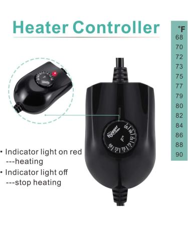 hygger Mini Quartz Glass Aquarium Heater with External Control Adjustable Submersible Betta Aquarium Thermostat 100W - Buy Online on GoSupps.com