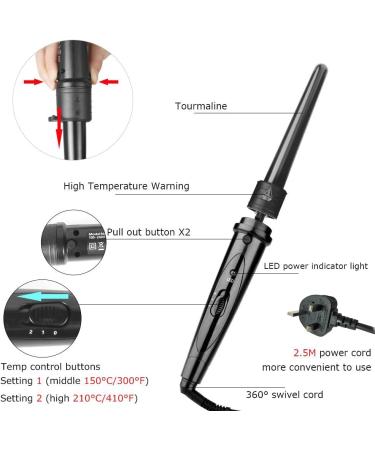Lanboo 5 in 1 Curling Iron Set with Interchangeable Ceramic Barrels and Protective Glove - Fast Heating Hair Curler Kit for Loose Curls - Buy Online on GoSupps.com