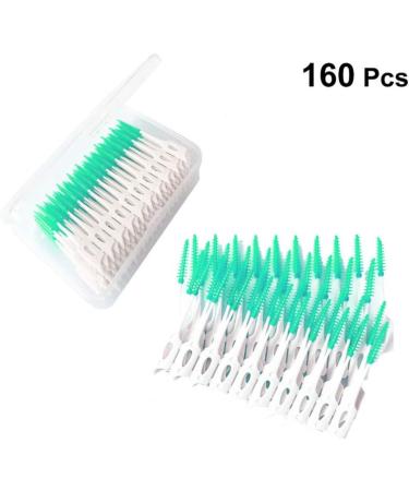 SUPVOX Interdental Brushes - 160pcs Portable Dental Floss Sticks for Effective Tooth Cleaning (Light Green) - Buy Online on GoSupps.com
