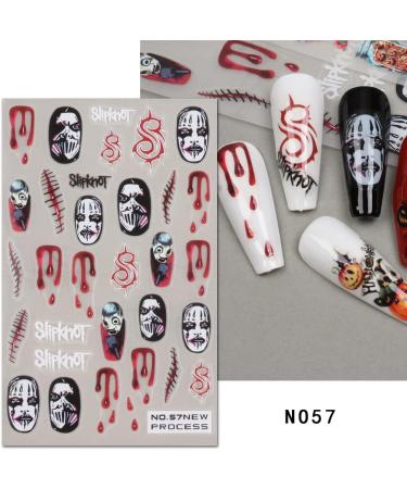 Halloween Nail Stickers 6 Sheets Self-Adhesive Nail Decal Ghost Skull Witch Spider Nail Art Decoration Design Supplies - Buy Online on GoSupps.com