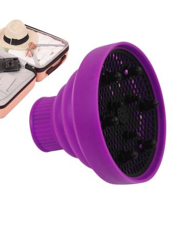 Pzuryhg Blow Dryer Vent Hood | Silicone Foldable Blow Dryer Nozzle Heat Resistant Soft Blow Dryer Accessory Multifunctional Hair Styling Supplies for Girls Purple