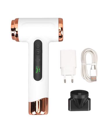 Cordless Ionic Hair Dryer with Digital Screen Rechargeable Blow Dryer with Nozzle Portable Blow Dryer for Curly Hair for Women Men Cordless Hair Dryer for Camping Dormitory US White