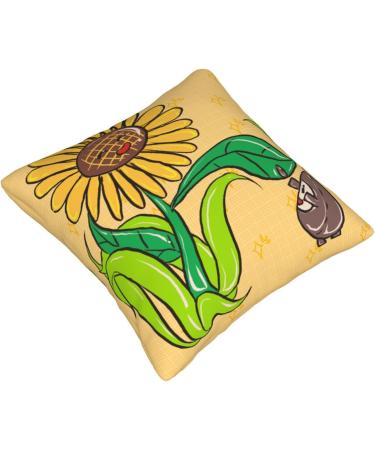 YYHHAOFA Sunflower Seeds and Sunflowers Prints Universal Pillowcase for All Seasons 18"x18" : Soft and Comfortable Suitable for car Sofa Black 18 x 18-Inch - Buy Online on GoSupps.com