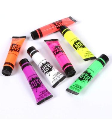 Glow Neon Face & Body Paint Set - 6 Pcs UV Fluorescent Washable Paint Kit for Parties & Festivals - Buy Online on GoSupps.com