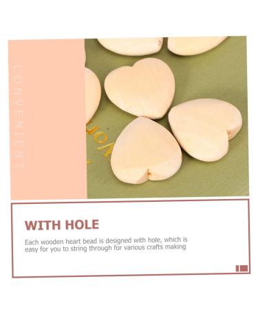 Ibasenice 250 Pcs Peach Herz Wooden Heart Beads & Spacer Pearls for DIY Jewelry Accessories - Unfinished Heart-Shaped Beads for Bracelets - Buy Online on GoSupps.com