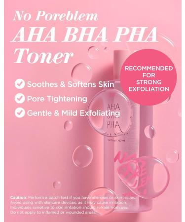 TOUCH IN SOL No Poreblem Toner - AHA BHA PHA Glycolic & Salicylic Acid Exfoliator for Brighter Skin Makeup Prep & Pore Cleansing - International Shipping Available - Buy Online on GoSupps.com