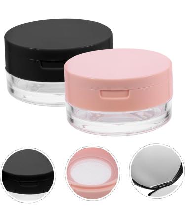 Outanaya 2pcs Portable Powder Box Blusher Powder Jar Face Powder Jar Foundation Powder Jar Kit Black Plastic - Buy Online on GoSupps.com