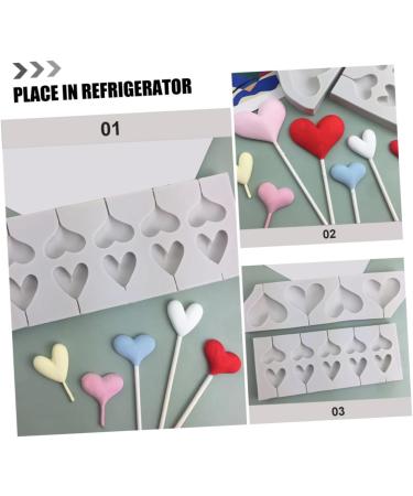 COLLBATH 2pcs Baking Mold/Cake Mold Lollipop Chocolate DIY Candy Mould Sucker Jelly Shaped Maker Fudge Heart Cake Mold Heart-Shaped Heart Silicone Lollipop molds White - Buy Online on GoSupps.com
