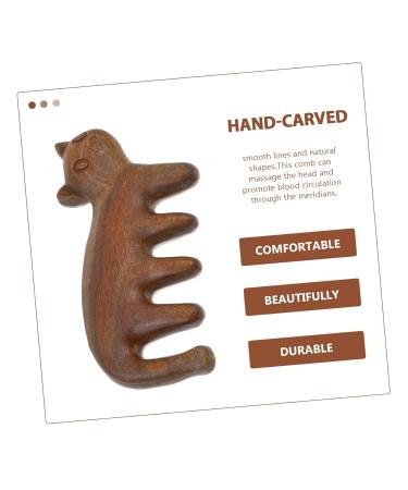 Frcolor Sandalwood Wide Tooth Hair Comb - K tchengr ner Ridge Massage Device for Home | Natural Wooden Massager for Head & Hair Care - Buy Online on GoSupps.com