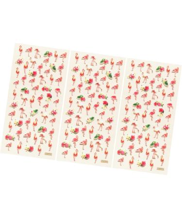 3sheets Manicure Lovely Pattern Decals Salon Nail Art Cartoon Fingernail Children Girls Kids Flamingos Self- adhesive Stickers Women for Patches Adhesive Animal Diy of Accessories - Buy Online on GoSupps.com