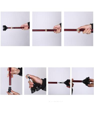WalkingStickAdjustableCaduceusSmartCrutchesLightweight10FileTelescopicLEDLightMultifunctionBlack/wineRedSingleFoot/smallFour-legInterchangeableforArthritis Elderly Seniors&Hand Needed B Two loaded - Buy Online on GoSupps.com