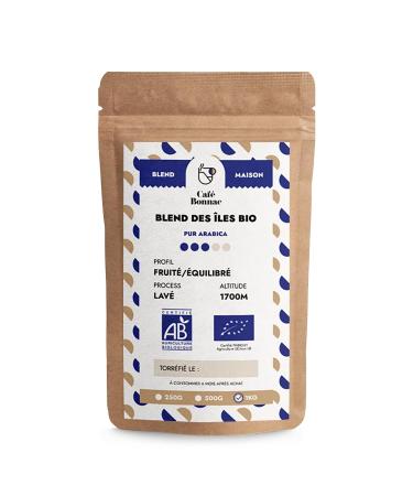 cafe bonnac Bonnac Coffee Ground Coffee Blend of the Islands 1kg | 100% Arabica | Notes of Vanilla Cocoa and Tropical Fruits | Artisan Roasting | Compatible with Filter French Press & Gentle Brewing Methods