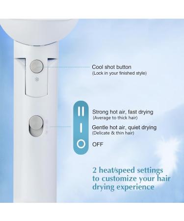 Fast Drying 1600W Foldable Hair Dryer - Compact Travel Blow Dryer in White - Buy Online on GoSupps.com