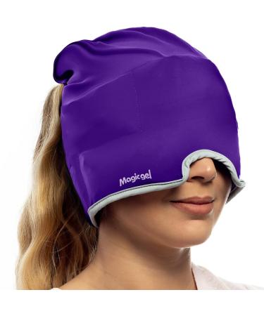 Magic Gel Migraine Ice Head Wrap | Get Migraine & Headache Relief | The Original Headache Cap | Cold, Comfortable, Dark & Cool Endorsed by Physicians, Loved by Thousands - (Purple) Purple (Pack of 1)
