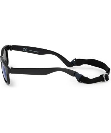 Kiddus Polarized UV400 CAT4 Baby Sunglasses | Unbreakable Lenses, BPA Free, Barcelona Design | Black - Blue Mirror - Buy Online on GoSupps.com