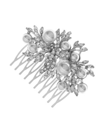 TOVINANNA Bridal Comb Bride Pearls Hair Comb Bridal Hair Comb Bridesmaid Hair Comb Bride Hair Comb Wedding Hair Accessory Rhinestone Hair Comb Wedding Hair Comb